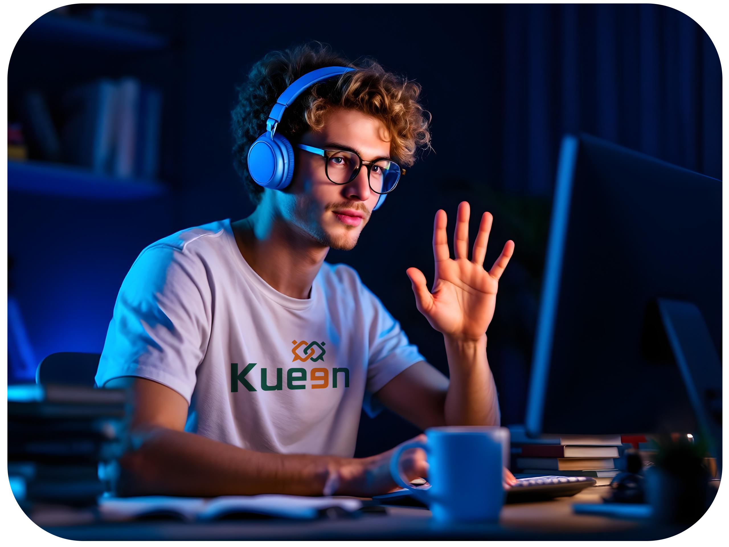 Guy waving image